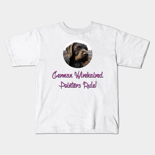 German Wirehaired Pointers Rule! Kids T-Shirt by Naves